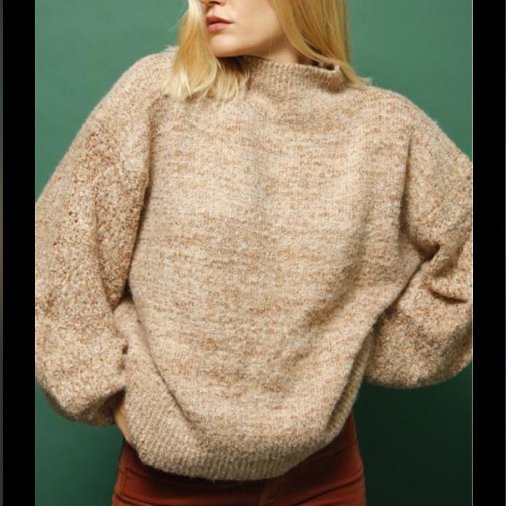 Lush Mock Neck Cream Sweater